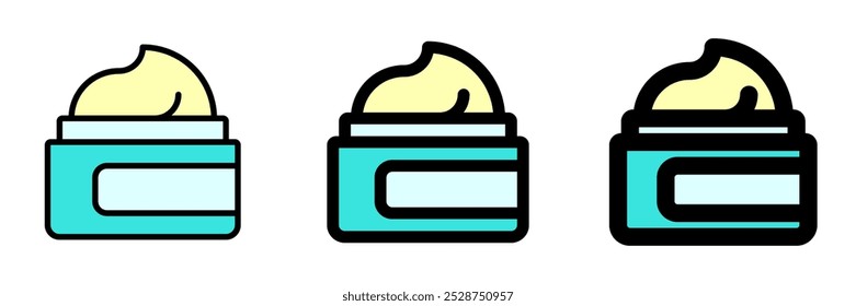 Icono de Vector de crema facial editable. Cosméticos, maquillaje, cuidado de la piel, belleza. Parte de una gran familia de iconos. Perfecto para interfaces de Web y App, presentaciones, infografías, etc