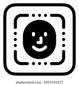 Editable facial recognition, scan vector icon. AI technology, artificial intelligence, computer. Part of a big icon set family. Perfect for web and app interfaces, presentations, infographics, etc