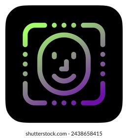 Editable facial recognition, scan vector icon. AI technology, artificial intelligence, computer. Part of a big icon set family. Perfect for web and app interfaces, presentations, infographics, etc