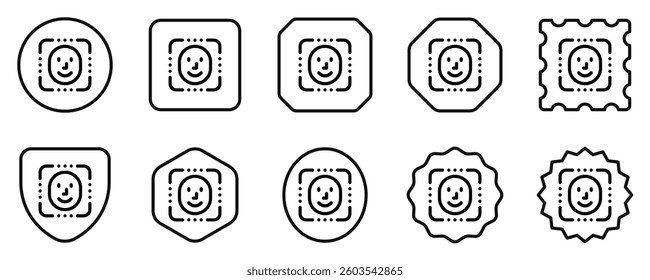 Editable facial recognition, scan vector icon. AI technology, artificial intelligence, computer. Part of a big icon set family. Perfect for web and app interfaces, presentations, infographics, etc