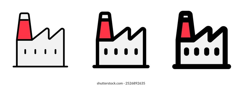 Icono de Vector de planta de fábrica editable. Parte de una gran familia de iconos. Perfecto para interfaces de Web y App, presentaciones, infografías, etc