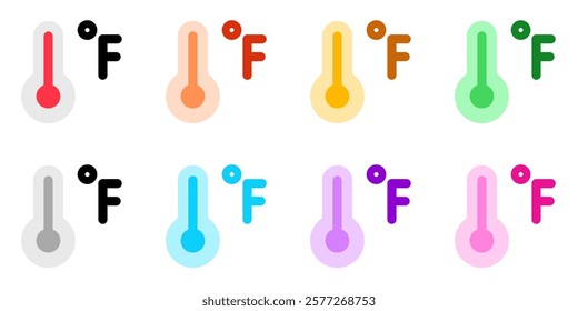 Editable fahrenheit thermometer vector icon. Part of a big icon set family. Perfect for web and app interfaces, presentations, infographics, etc