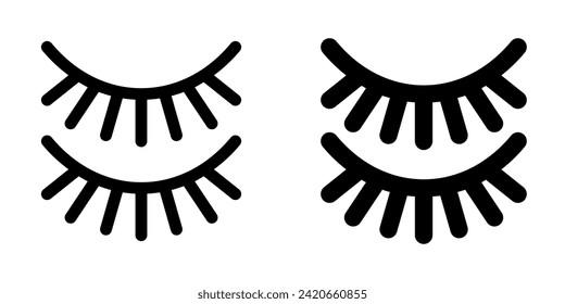Editable fake eyelashes vector icon. Cosmetics, makeup, skincare, beauty. Part of a big icon set family. Perfect for web and app interfaces, presentations, infographics, etc