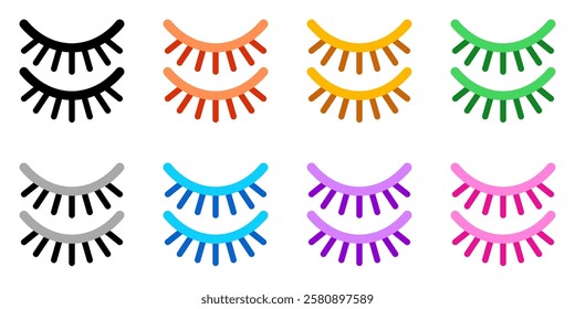 Editable fake eyelashes vector icon. Cosmetics, makeup, skincare, beauty. Part of a big icon set family. Perfect for web and app interfaces, presentations, infographics, etc