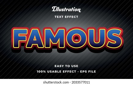 editable famous style vector text effect 