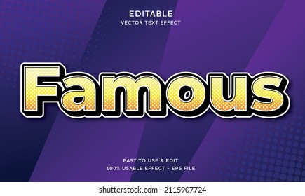 editable famous vector text effect with modern style design usable for logo or company campaign 