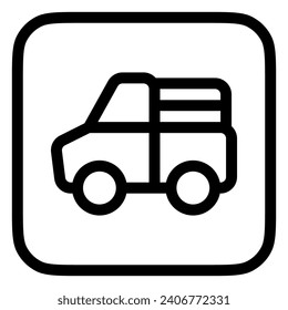 Icono de vector de camión de agricultor editable. Agricultura, transporte, vehículo. Parte de una familia de iconos grandes. Perfecto para interfaces web y de aplicaciones, presentaciones, infografías, etc
