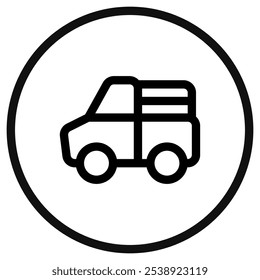 Editable farmer truck vector icon. Farming, transportation, vehicle. Part of a big icon set family. Perfect for web and app interfaces, presentations, infographics, etc