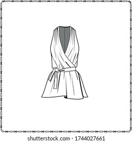 Editable fashion garment flat sketch for creating new designs