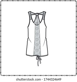 Editable fashion garment flat sketch for creating new designs