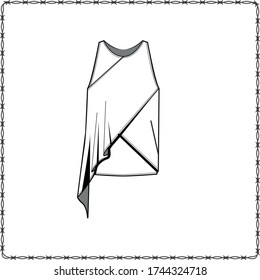 Editable fashion garment flat sketch for creating new designs