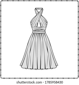 editable fashion garment flat sketch for creating your own design