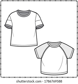 editable fashion kids wear garment flat sketch for creating your own design