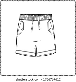 editable fashion kids wear garment flat sketch for creating your own design