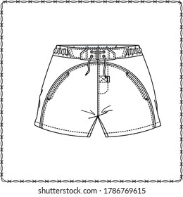 editable fashion kids wear garment flat sketch for creating your own design