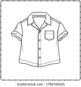 editable fashion kids wear garment flat sketch for creating your own design