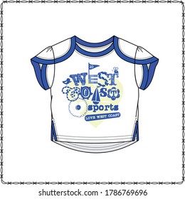 editable fashion kids wear garment flat sketch for creating your own design