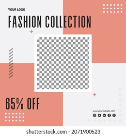 Editable Fashion Post Template Social Media Banners for Marketing. Fashion collection sale social media post.