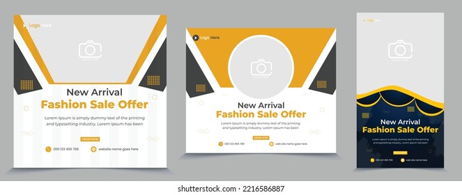 Editable Fashion sale square banner post ,social media stories template, web cover banner Suitable for social media posts and web internet ads new fashion sale offer poster banners. 