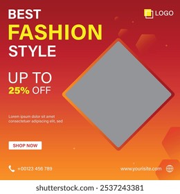 Editable Fashion Social Media Post Design Template