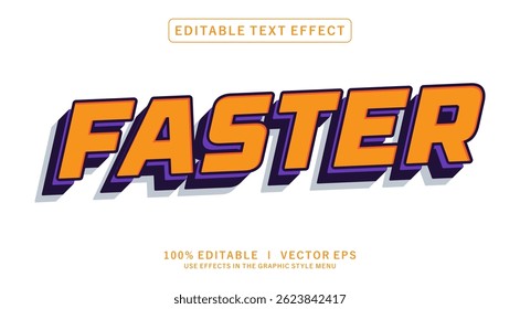 editable faster vector text effect with modern style design