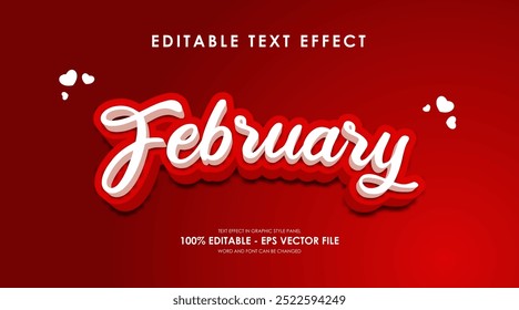 Editable February Red Text Effect