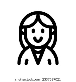 Editable female employee avatar vector icon. User, profile, identity, persona. Part of a big icon set family. Perfect for web and app interfaces, presentations, infographics, etc