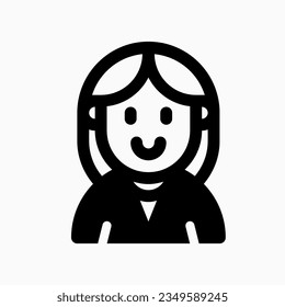 Editable female employee avatar vector icon. User, profile, identity, persona. Part of a big icon set family. Perfect for web and app interfaces, presentations, infographics, etc