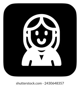 Editable female employee avatar vector icon. User, profile, identity, persona. Part of a big icon set family. Perfect for web and app interfaces, presentations, infographics, etc