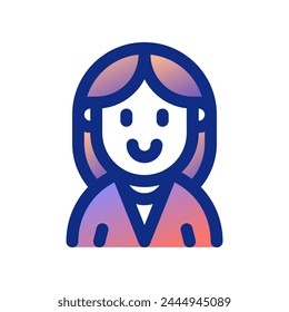 Editable female employee avatar vector icon. User, profile, identity, persona. Part of a big icon set family. Perfect for web and app interfaces, presentations, infographics, etc