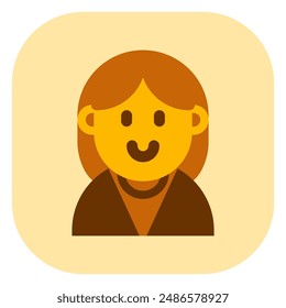 Editable female employee avatar vector icon. User, profile, identity, persona. Part of a big icon set family. Perfect for web and app interfaces, presentations, infographics, etc