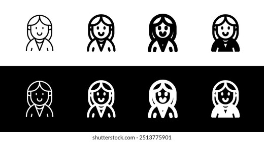 Editable female employee avatar vector icon. User, profile, identity, persona. Part of a big icon set family. Perfect for web and app interfaces, presentations, infographics, etc