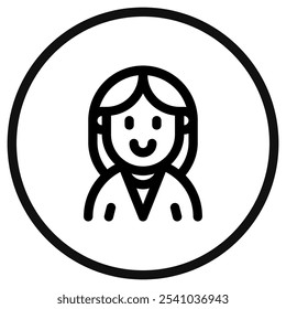 Editable female employee avatar vector icon. User, profile, identity, persona. Part of a big icon set family. Perfect for web and app interfaces, presentations, infographics, etc