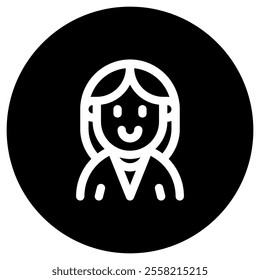 Editable female employee avatar vector icon. User, profile, identity, persona. Part of a big icon set family. Perfect for web and app interfaces, presentations, infographics, etc