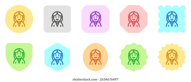 Editable female employee avatar vector icon. User, profile, identity, persona. Part of a big icon set family. Perfect for web and app interfaces, presentations, infographics, etc