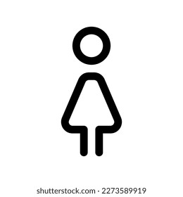Editable female restroom vector icon. Part of a big icon set family. Perfect for web and app interfaces, presentations, infographics, etc