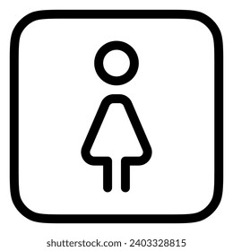 Editable female restroom vector icon. Part of a big icon set family. Perfect for web and app interfaces, presentations, infographics, etc