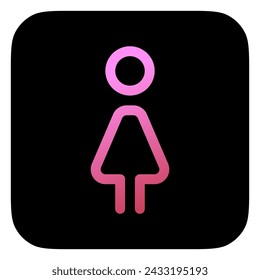 Editable female restroom vector icon. Part of a big icon set family. Perfect for web and app interfaces, presentations, infographics, etc