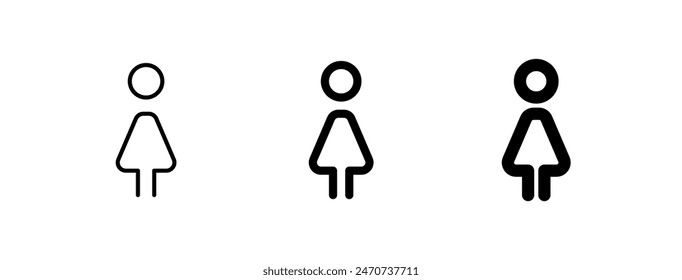 Editable female restroom vector icon. Part of a big icon set family. Perfect for web and app interfaces, presentations, infographics, etc