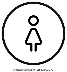 Editable female restroom vector icon. Part of a big icon set family. Perfect for web and app interfaces, presentations, infographics, etc