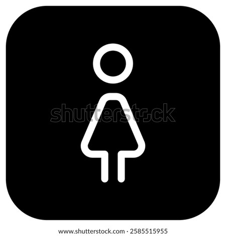 Editable female restroom vector icon. Part of a big icon set family. Perfect for web and app interfaces, presentations, infographics, etc