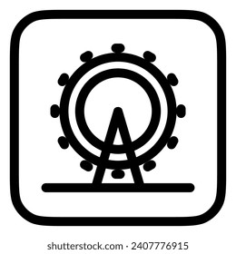 Editable ferris wheel, amusement park vector icon. Landmark, monument, building, architecture. Part of a big icon set family. Perfect for web and app interfaces, presentations, infographics, etc