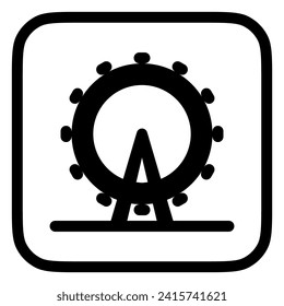 Editable ferris wheel, amusement park vector icon. Landmark, monument, building, architecture. Part of a big icon set family. Perfect for web and app interfaces, presentations, infographics, etc