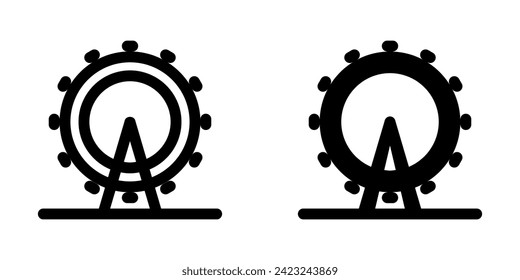 Editable ferris wheel, amusement park vector icon. Landmark, monument, building, architecture. Part of a big icon set family. Perfect for web and app interfaces, presentations, infographics, etc