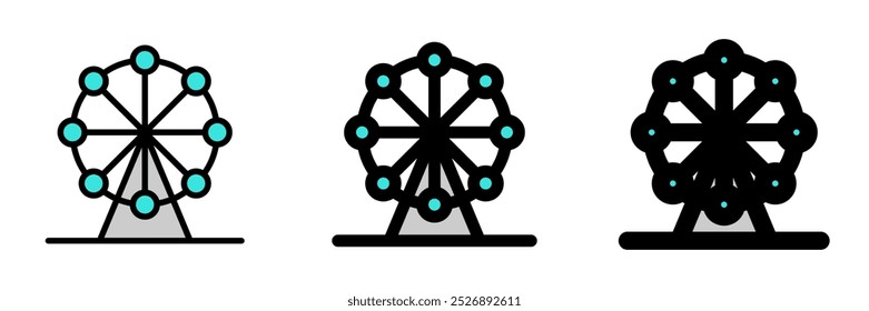 Roda gigante editável, parque de diversões ícone vetor. Parte de uma grande família de conjuntos de ícones. Perfeito para interfaces web e app, apresentações, infográficos, etc