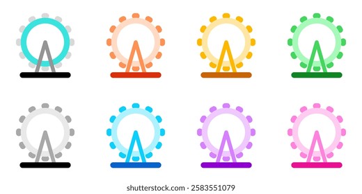 Editable ferris wheel, amusement park vector icon. Landmark, monument, building, architecture. Part of a big icon set family. Perfect for web and app interfaces, presentations, infographics, etc