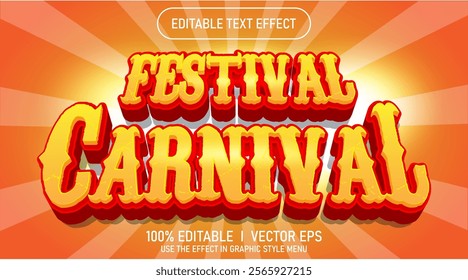 editable festival carnival vector text effect with modern style design