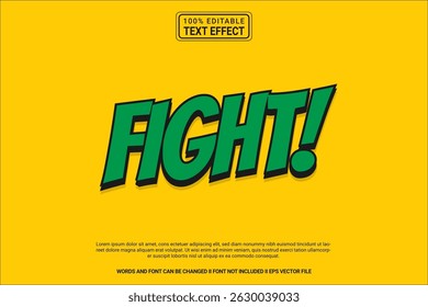 Editable Fight Text Effect Vector Design – Playful and Modern Typography Cartoon Style for Poster, Branding, Social Media