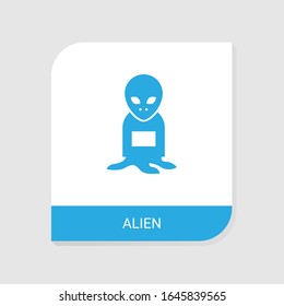 Editable filled alien icon from Space Exploration icons category. Isolated vector alien sign on white background