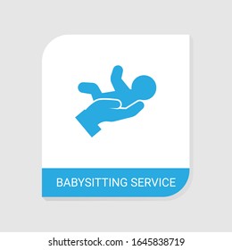 Editable Filled Babysitting Service Icon From Services Icons Category. Isolated Vector Babysitting Service Sign On White Background